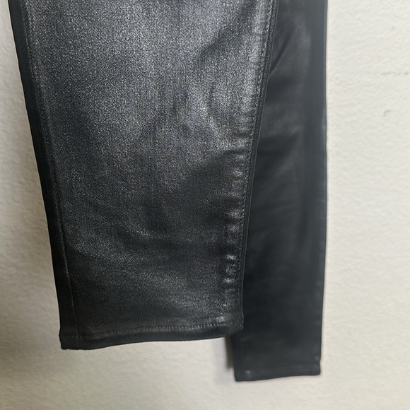 L’AGENCE Margot Coated Womens 29 Cropped Skinny High Rise Black Stretch Pants - Picture 7 of 16